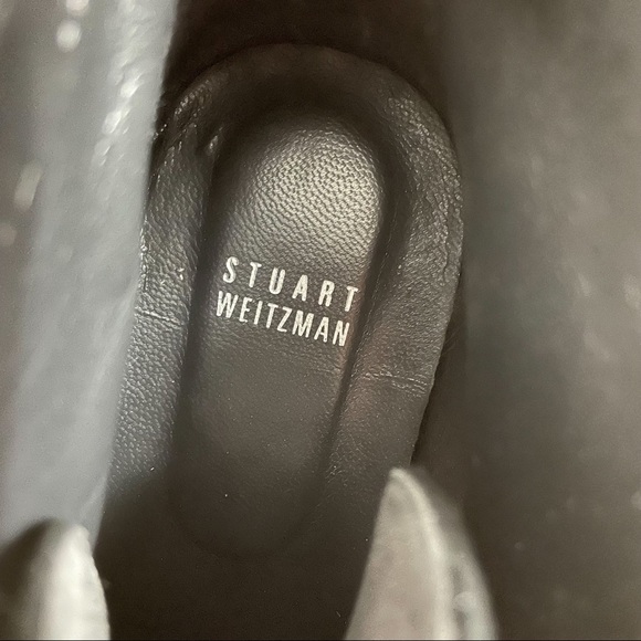 Stuart Weitzman Suede Wedge Lace Up Ankle Boots - Picture 8 of 9
